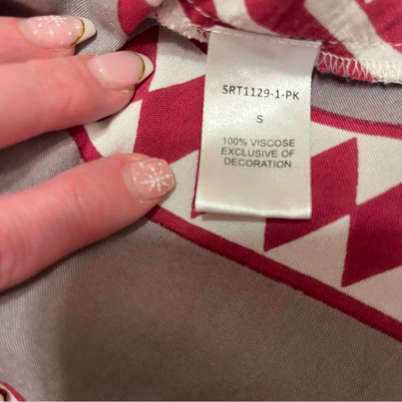 THML Boho Geometric Flutter Sleeve Top Size S - Picture 10 of 11